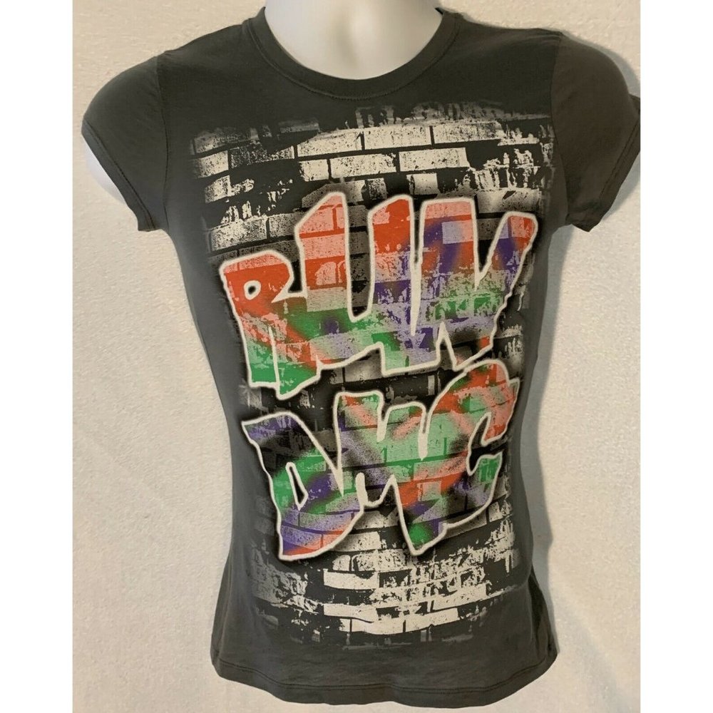New Vintage RUN DMC 2009 Graffiti Grey T Shirt